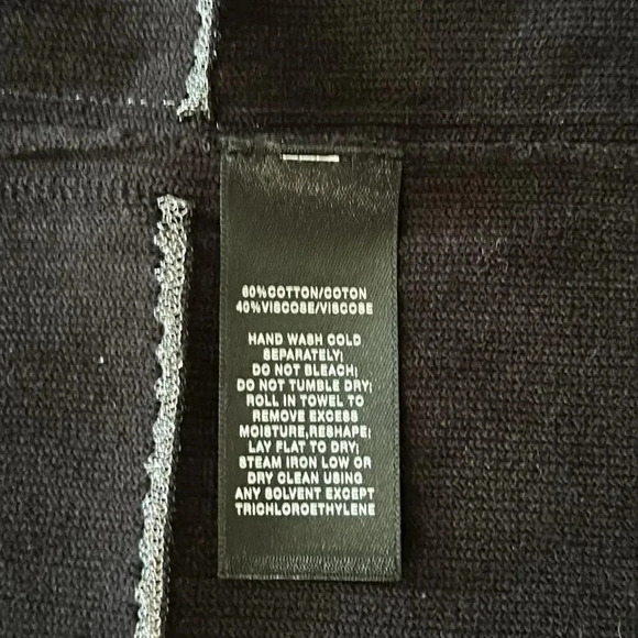 Lafayette 148 sz M vest wrap black and metallic mesh stripe cotton viscose EUC - Picture 7 of 8